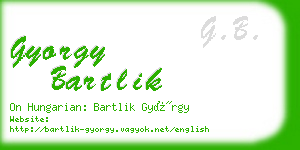 gyorgy bartlik business card